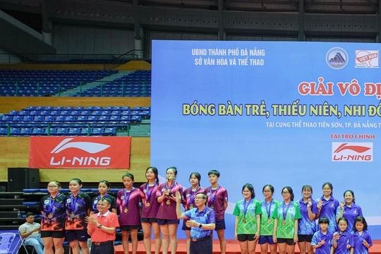 Hải Dương đứng thứ ba toàn đoàn Giải vô địch bóng bàn trẻ, thiếu niên, nhi đồng quốc gia