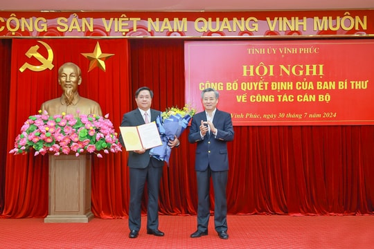 Thứ trưởng Kế hoạch và Đầu tư Trần Duy Đông giữ chức Phó Bí thư Tỉnh ủy Vĩnh Phúc