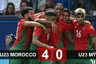 Vùi dập Olympic Mỹ 4-0, Olympic Morocco lần đầu tiên giành vé vào bán kết
