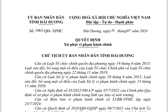 Phạt Công ty Thăng Long 140 triệu đồng vì đưa nhà máy vào hoạt động khi chưa vận hành thử nghiệm công trình xử lý chất thải