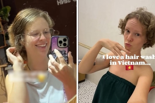 Khách Mỹ tới Việt Nam thích mê dịch vụ gội đầu bình dân, nằm nghỉ trên yên xe máy