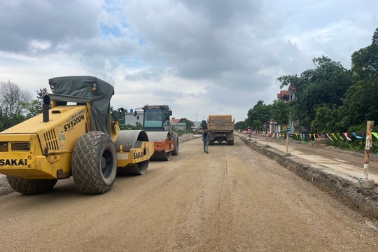 Tiến độ thi công dự án cải tạo, nâng cấp đường tỉnh 395 tại Bình Giang bị chậm