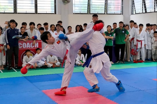 Trên 300 võ sinh giao lưu karate tranh cúp Hải Long Sport lần thứ nhất năm 2024 ở Hải Dương