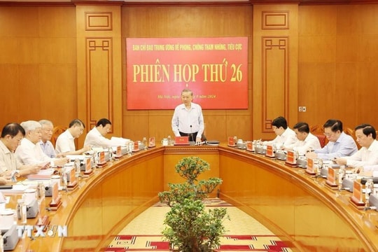 Tổng Bí thư, Chủ tịch nước chủ trì Phiên họp thứ 26 Ban Chỉ đạo Trung ương về phòng, chống tham nhũng, tiêu cực
