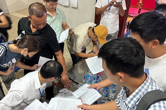 Đấu giá xuyên đêm, đất huyện ven Hà Nội trúng hơn 133 triệu đồng/m2
