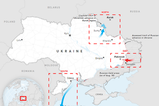 Ba mặt trận khác biệt định đoạt cuộc chiến Nga - Ukraine