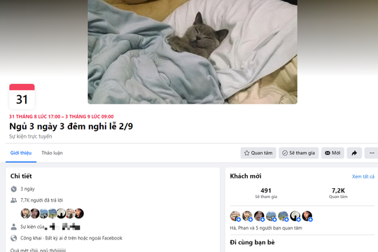Trào lưu "ngủ 3 ngày 3 đêm dịp nghỉ lễ 2/9" khiến dân mạng phát sốt