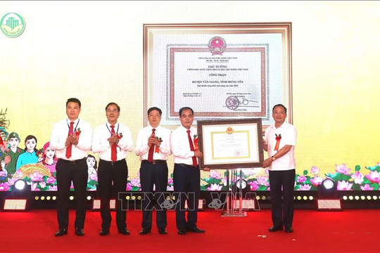 Hưng Yên có huyện đầu tiên đạt chuẩn nông thôn mới nâng cao