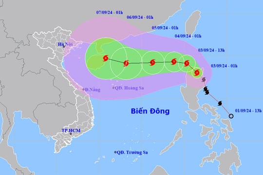 Hôm nay 3/9, Biển Đông đón bão số 3, gió có thể giật cấp 16