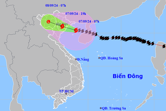 Sáng 7/9, bão số 3 cách Quảng Ninh - Hải Phòng 132 km, Hải Dương có gió mạnh cấp 6-8, giật cấp 9-11