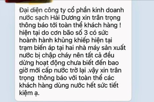 TP Hải Dương không bị mất nước sạch như tin đồn