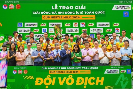 Gian lận tuổi, Sông Lam Nghệ An bị thu hồi Cúp vô địch U11 quốc gia 2024