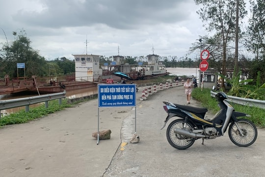 Dừng hoạt động bến phà Giải trên đường tỉnh 390E