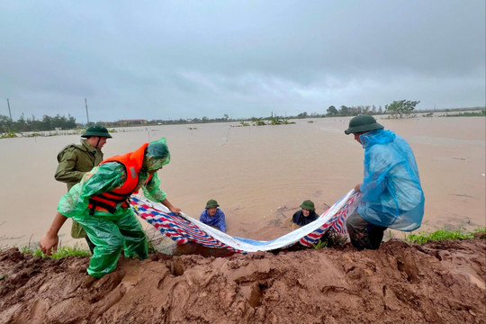 Vùng trũng nhất huyện Thanh Miện phòng chống lũ