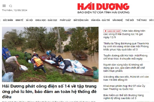 Bạn đọc vào báo điện tử Hải Dương tăng rất cao để nắm tình hình mưa lũ