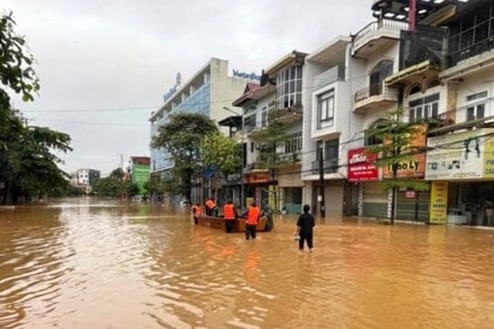 Dự báo lũ sông Thao tại Yên Bái sắp xuống báo động II