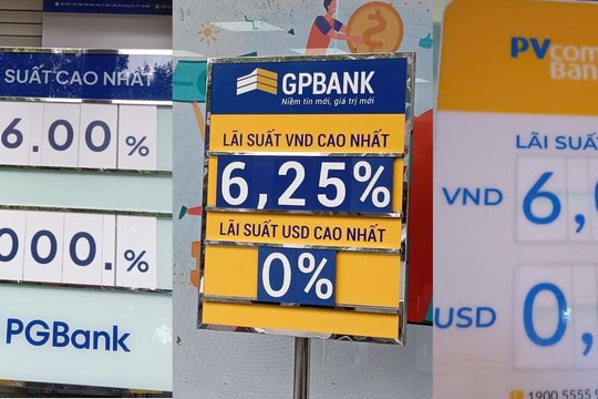 Lãi suất huy động "âm thầm" leo lên mức cao nhất 6,25%/năm