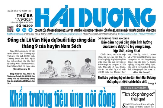 Xem gì trên báo Hải Dương ngày 17/9?