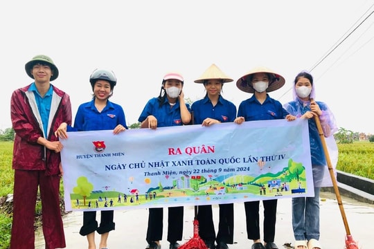 Tuổi trẻ Hải Dương đồng loạt ra quân Ngày Chủ nhật xanh sau bão số 3