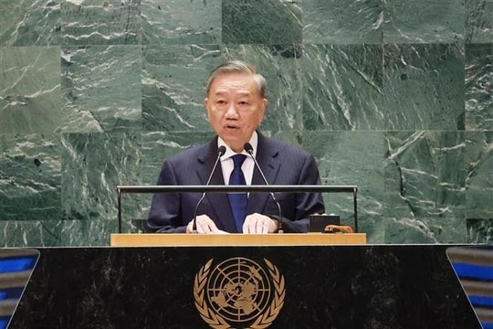 Vietnam’s top leader speaks at UN Summit of the Future