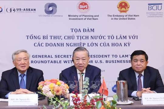 Tổng Bí thư, Chủ tịch nước Tô Lâm dự toạ đàm với các doanh nghiệp hàng đầu Hoa Kỳ