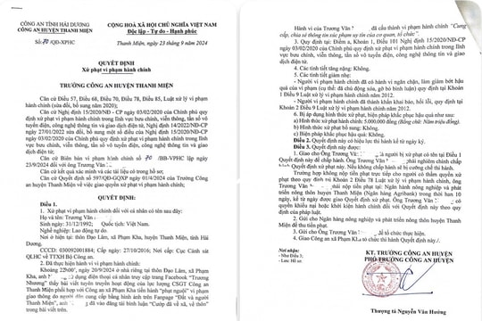 Xúc phạm uy tín lực lượng công an, 2 thanh niên ở Thanh Miện bị phạt