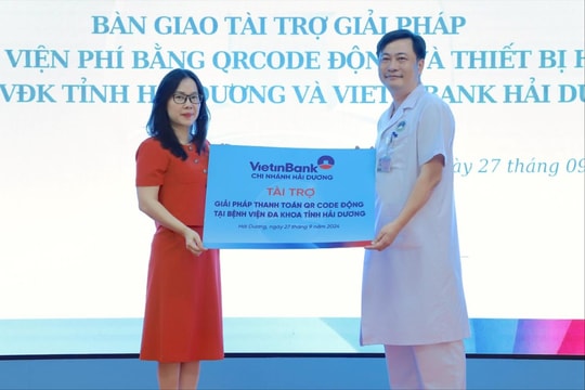 Từ tháng 10, Bệnh viện Đa khoa Hải Dương áp dụng thanh toán viện phí qua mã QR