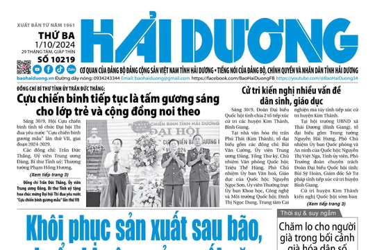 Xem gì trên báo Hải Dương ngày 1/10?