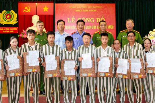 135 phạm nhân ở Trại giam Hoàng Tiến và Trại Tạm giam Công an tỉnh Hải Dương được đặc xá