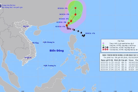 Bão số 5 không ảnh hưởng đến đất liền nước ta