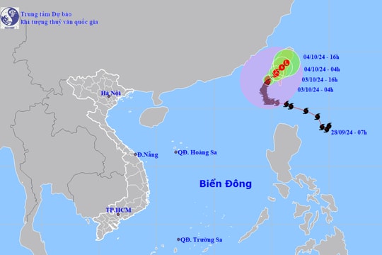 Bão số 5 di chuyển chậm theo hướng bắc đông bắc