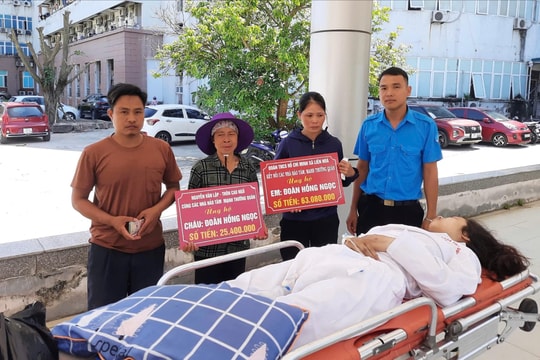 Chị Đoàn Hồng Ngọc ở Kim Thành bị tai nạn giao thông đã được ủng hộ gần 90 triệu đồng