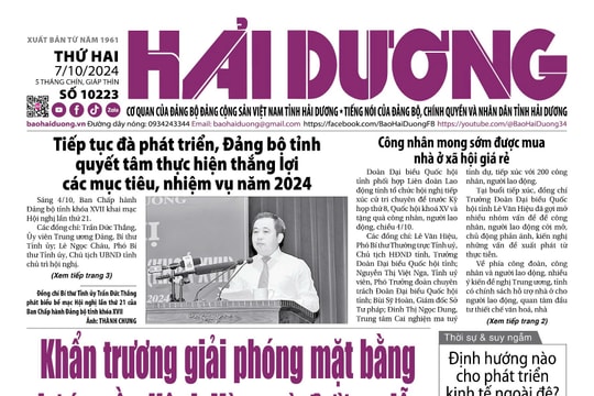 Xem gì trên báo Hải Dương ngày 7/10?