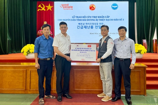 Tổ chức GPI Hàn Quốc viện trợ người dân Hải Dương hơn 1 tỷ đồng khắc phục thiệt hại do bão số 3