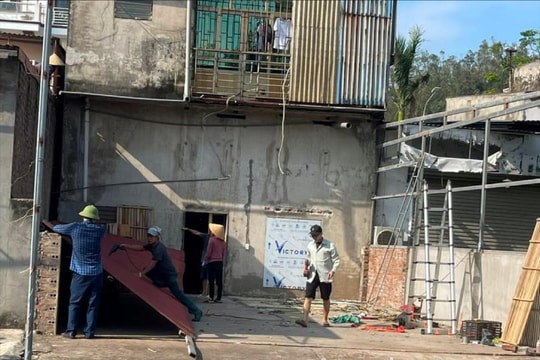 34 hộ ở thôn Thái Mông, xã Quang Thành (Kinh Môn) tháo dỡ xong công trình vi phạm hành lang thủy lợi