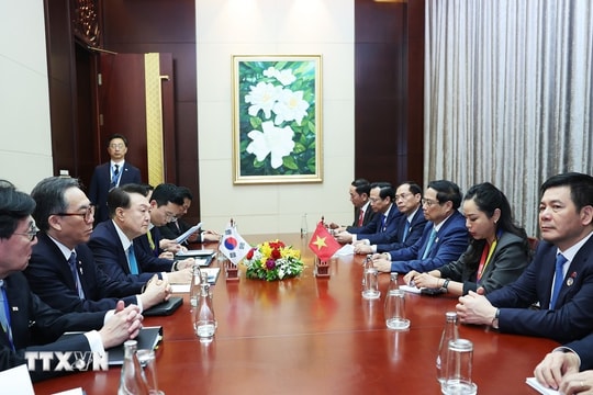 Thủ tướng Phạm Minh Chính hội kiến Tổng thống Hàn Quốc Yoon Suk Yeol