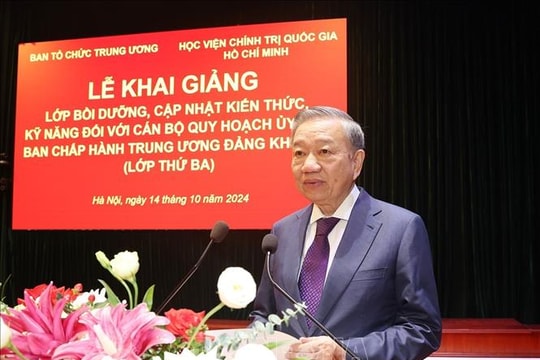 Tổng Bí thư dự khai giảng lớp bồi dưỡng cán bộ quy hoạch Ủy viên Trung ương Đảng khóa XIV