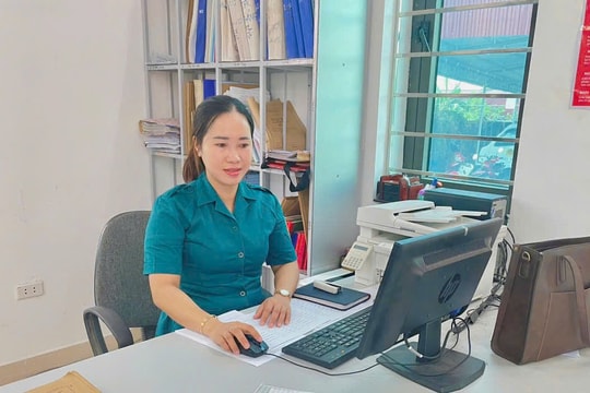 Nữ Chính trị viên phó Vũ Thị Hoa năng động, trách nhiệm