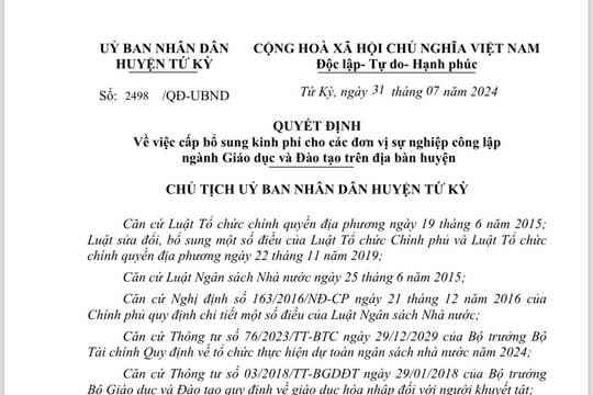 Tứ Kỳ chi trả hơn 6,8 tỷ đồng hỗ trợ giáo viên dạy học sinh khuyết tật