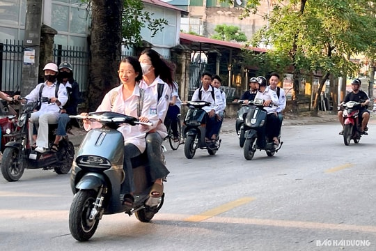 Nhiều học sinh Nam Sách vẫn vi phạm giao thông