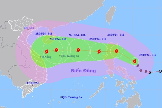 Bão Trami sẽ mạnh cấp 10, giật cấp 12 khi đi vào Biển Đông