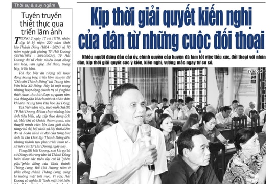Xem gì trên báo Hải Dương ngày 24/10?