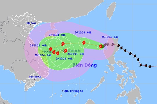 Bão số 6 trên Biển Đông giật cấp 12, biển động rất mạnh