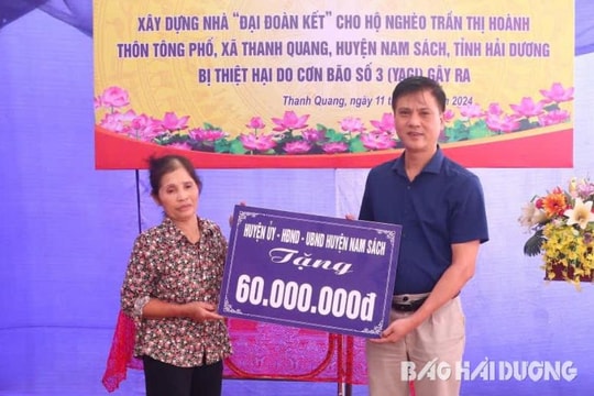 Nam Sách trích Quỹ Cứu trợ để xây, sửa chữa nhà cho dân sau bão số 3