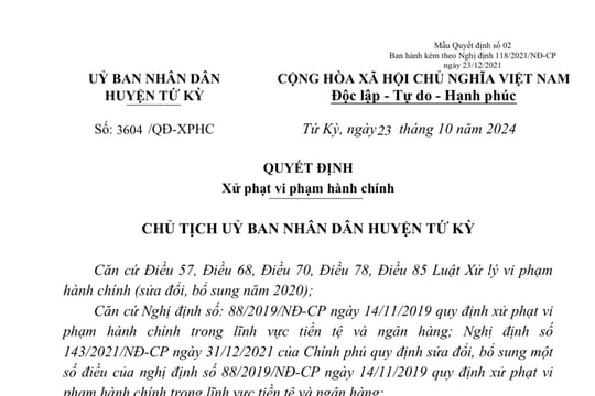 Mượn, mua thông tin tài khoản ngân hàng, một thanh niên ở Tứ Kỳ bị phạt 85 triệu đồng