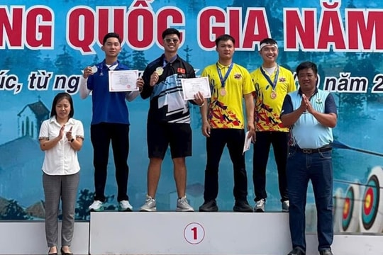 Nguyễn Hoàng Phi Vũ giành 2 huy chương vàng, 1 huy chương bạc Giải vô địch bắn cung quốc gia