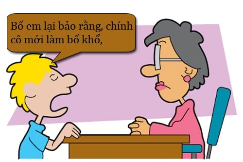 Bố khổ vì cô giáo