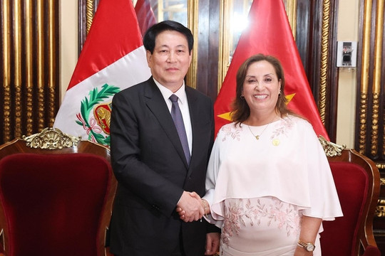 Lễ đón Chủ tịch nước Lương Cường thăm chính thức Cộng hòa Peru