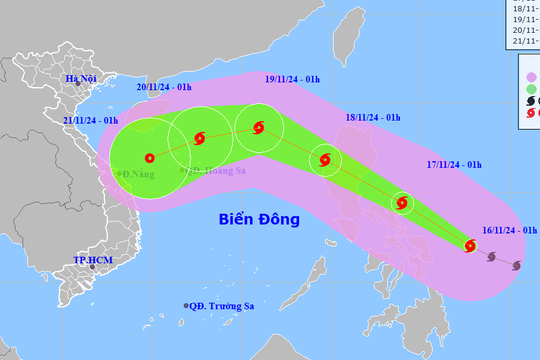 Bão Man-yi mạnh cấp 15 khả năng vào Biển Đông