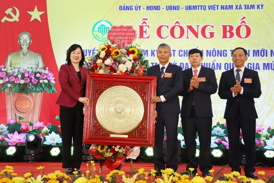Bộ trưởng Y tế Đào Hồng Lan dự đón chuẩn nông thôn mới nâng cao ở xã Tam Kỳ (Kim Thành)